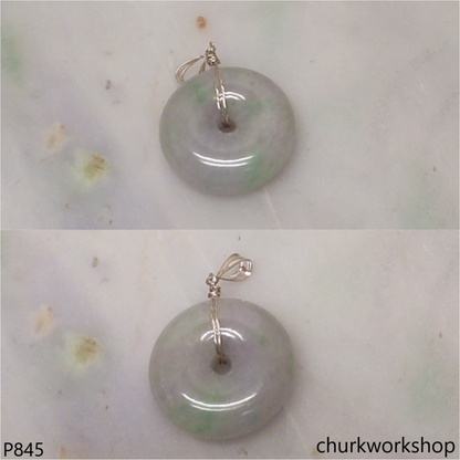 Pale lavender jade Donut pendant