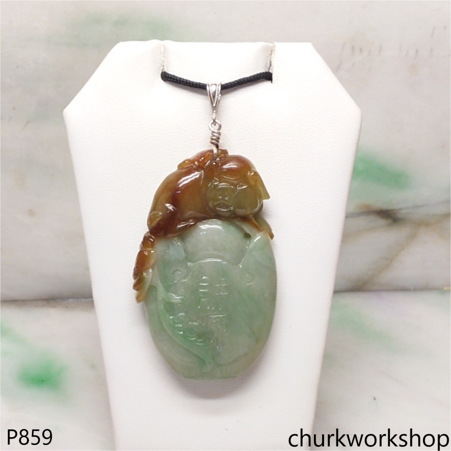 Multi-color jade pendant