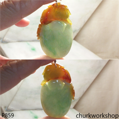 Multi-color jade pendant
