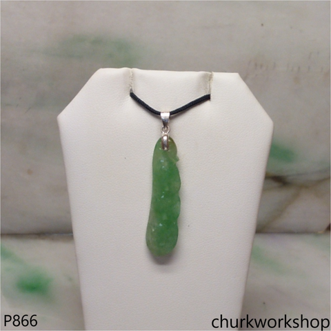 Green jade bean pendant
