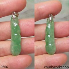 Green jade bean pendant