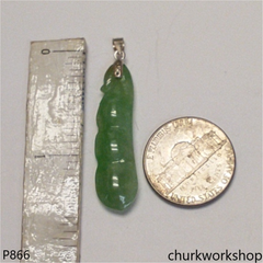 Green jade bean pendant