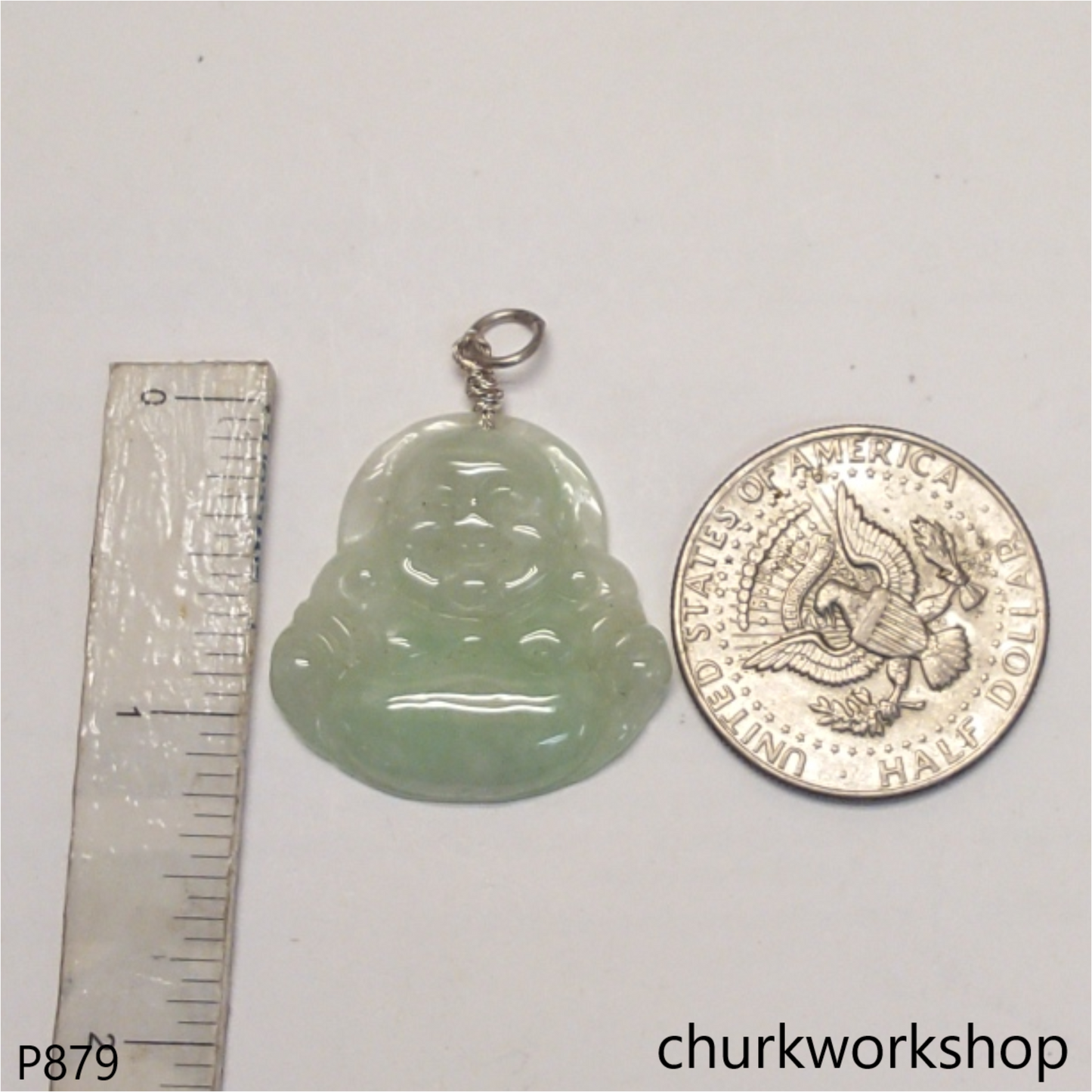 Jade happy Buddha pendant