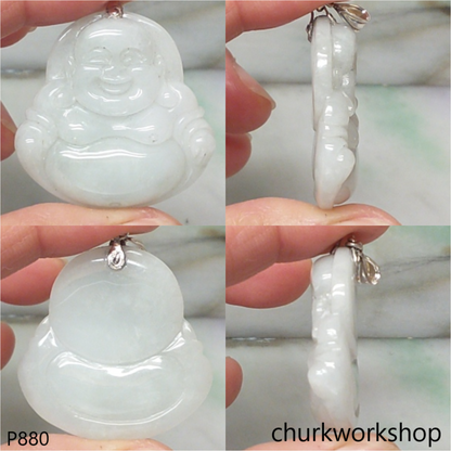 Pale lavender jade happy Buddha