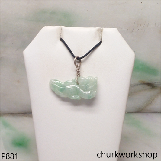 Light green jade dragon pendant