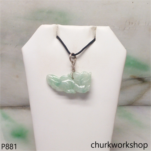 Light green jade dragon pendant