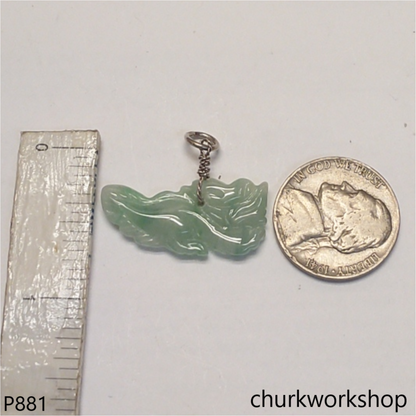 Light green jade dragon pendant