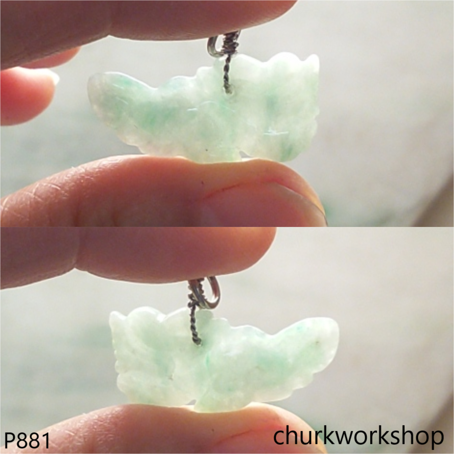 Light green jade dragon pendant