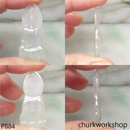 Pale lavender mix green jade lady Buddha