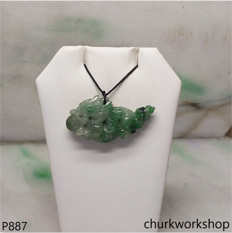 Bluish green jade dragon pendant