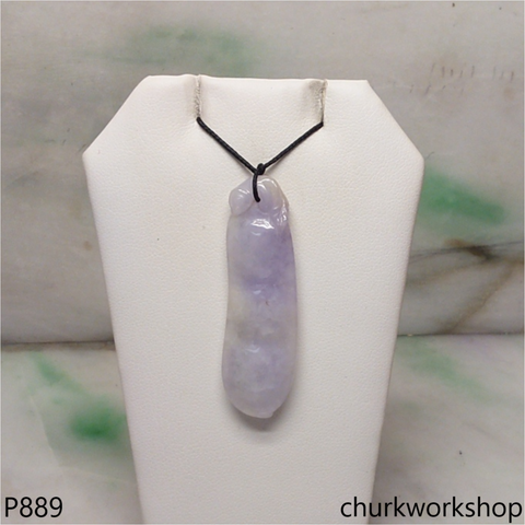 Lavender bean jade pendant