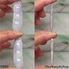 Lavender bean jade pendant