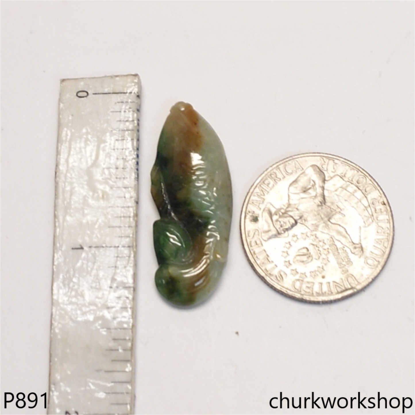 Multicolor fish jade pendant