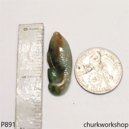 Multicolor fish jade pendant