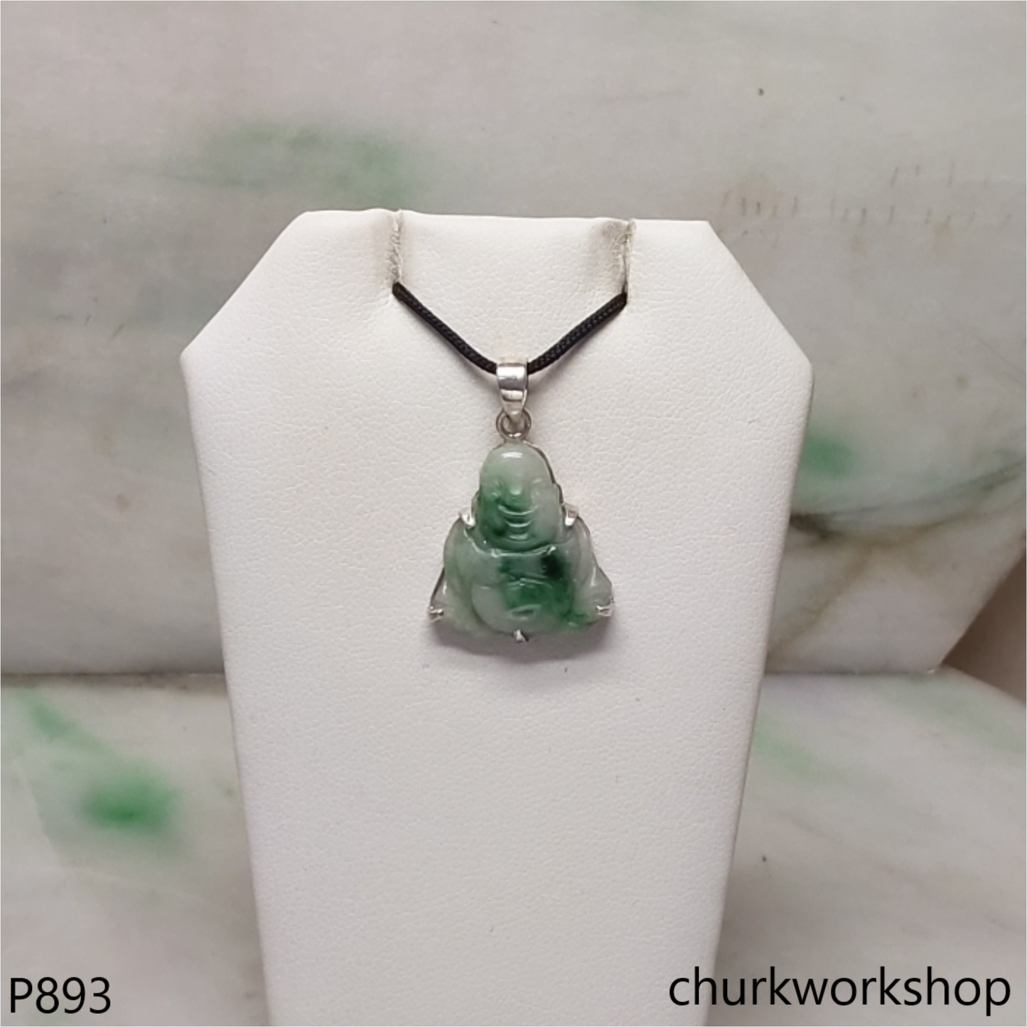Jade happy small Buddha pendant