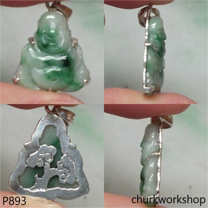 Jade happy small Buddha pendant