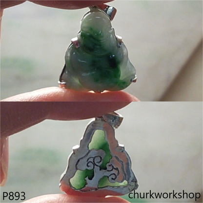 Jade happy small Buddha pendant
