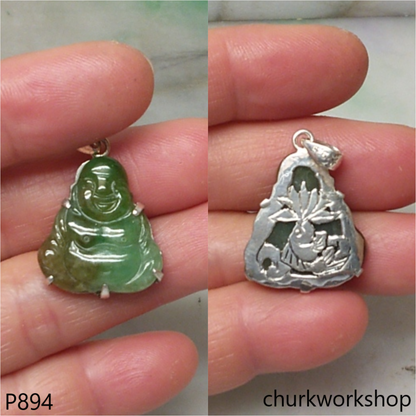 Jade happy Buddha pendant