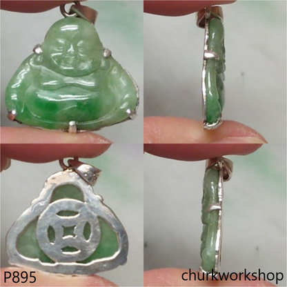 Jade happy Buddha pendant