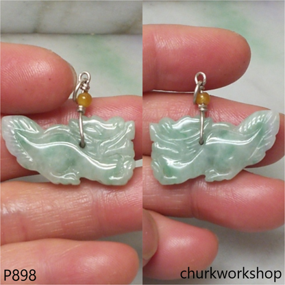 Light green jade dragon pendant