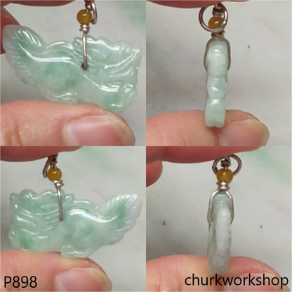 Light green jade dragon pendant