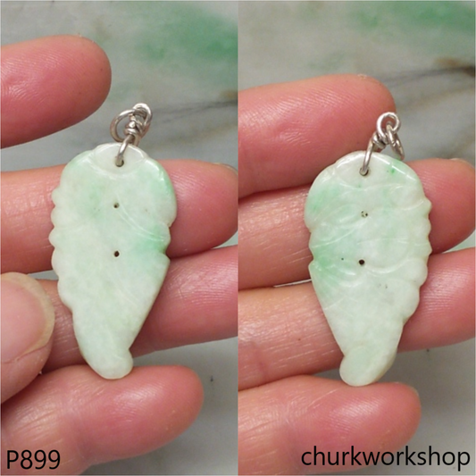Light green jade leaf pendant
