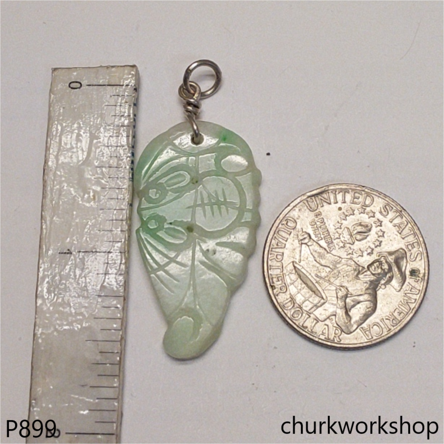 Light green jade leaf pendant