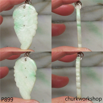 Light green jade leaf pendant