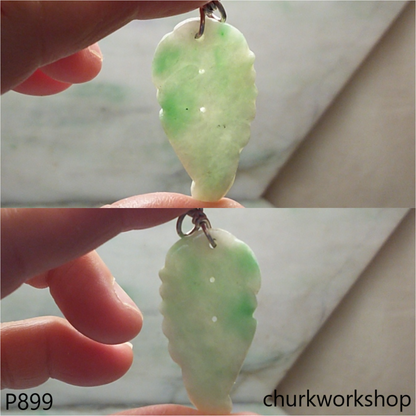 Light green jade leaf pendant