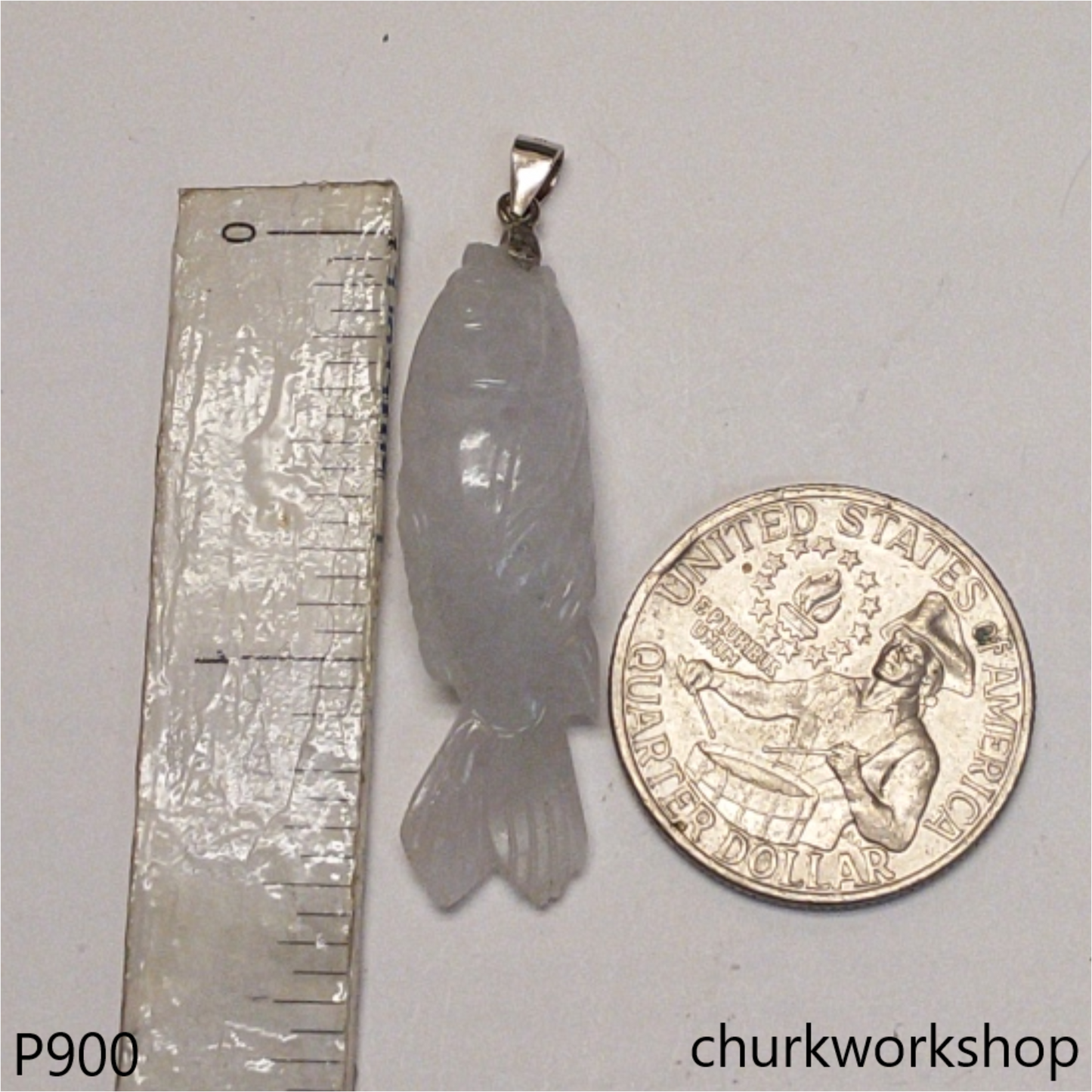 Lavender fish pendant