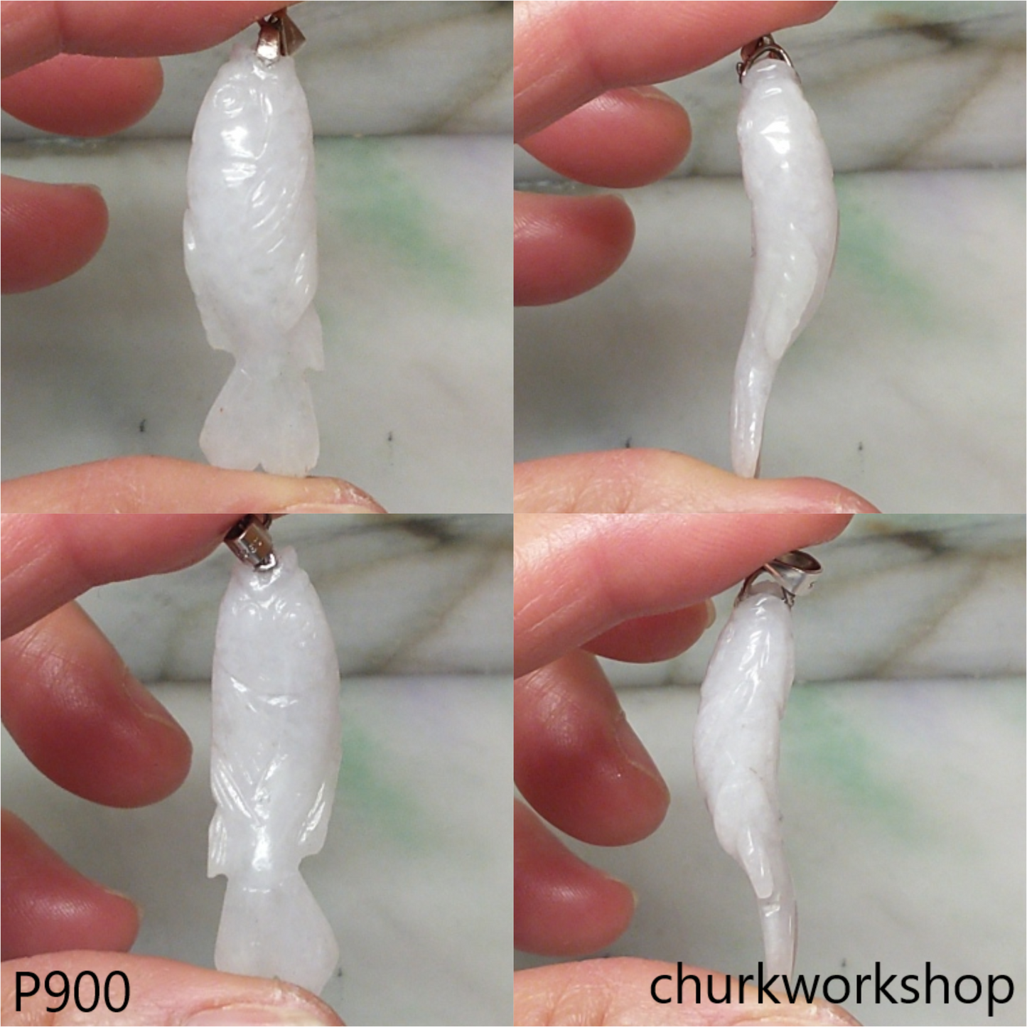 Lavender fish pendant