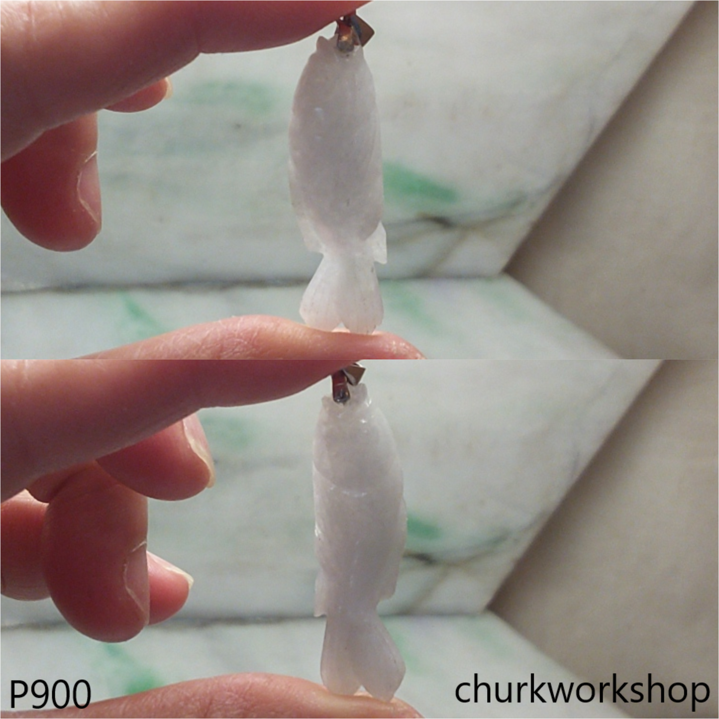 Lavender fish pendant