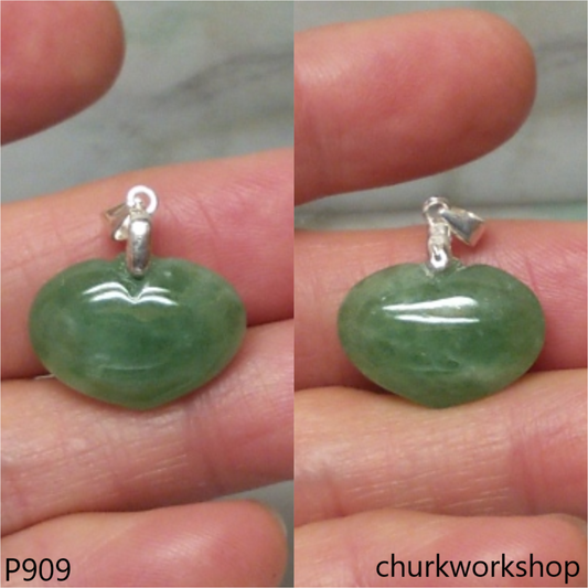 Small green jade heart pendant