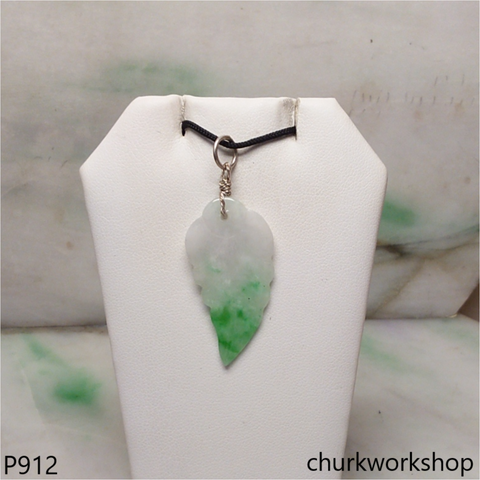 Light green jade leaf pendant