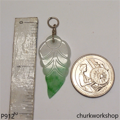 Light green jade leaf pendant