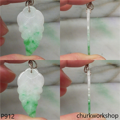 Light green jade leaf pendant