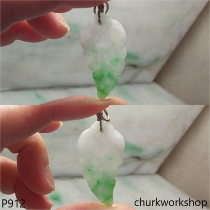 Light green jade leaf pendant