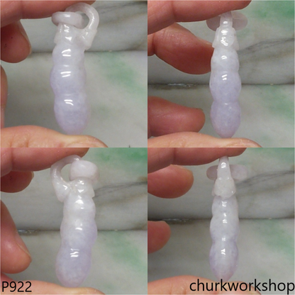 Light lavender jade bean pendant