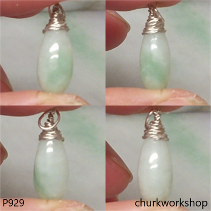 Light green rain drop pendant
