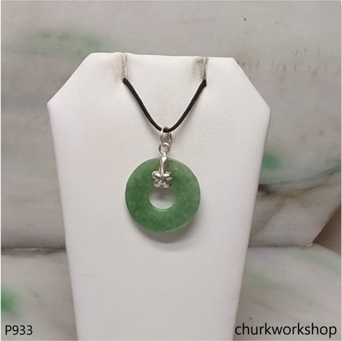 Green jade Donut pendant