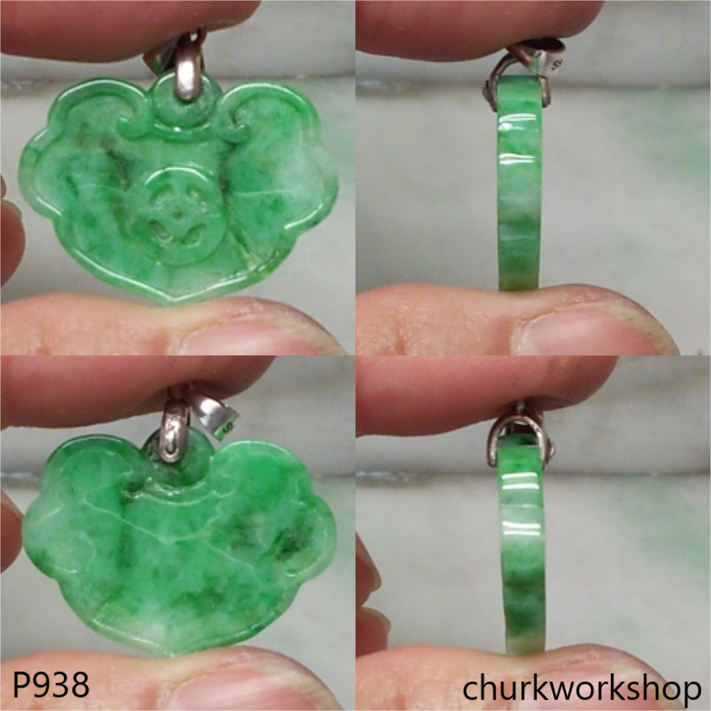 Green jade carving pendant