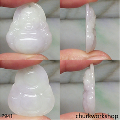 Pink lavender jade happy Buddha