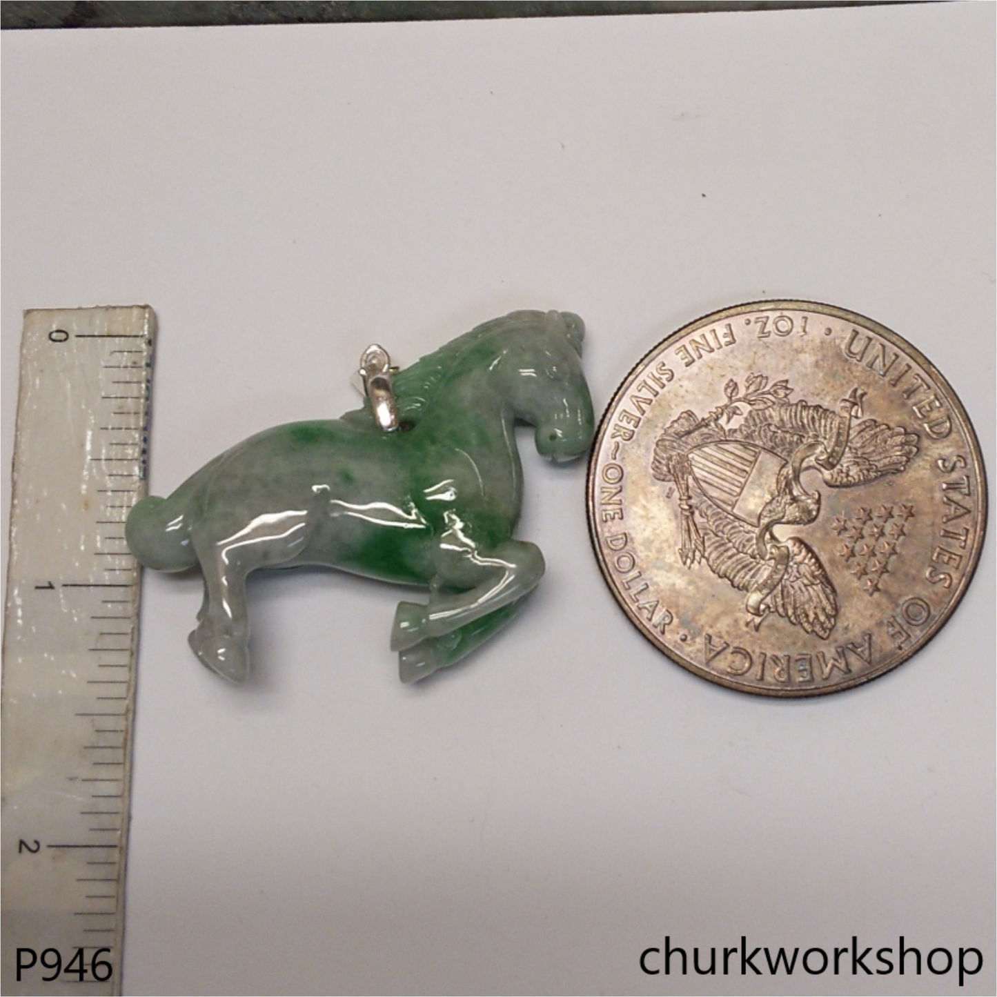 Running jade horse pendant