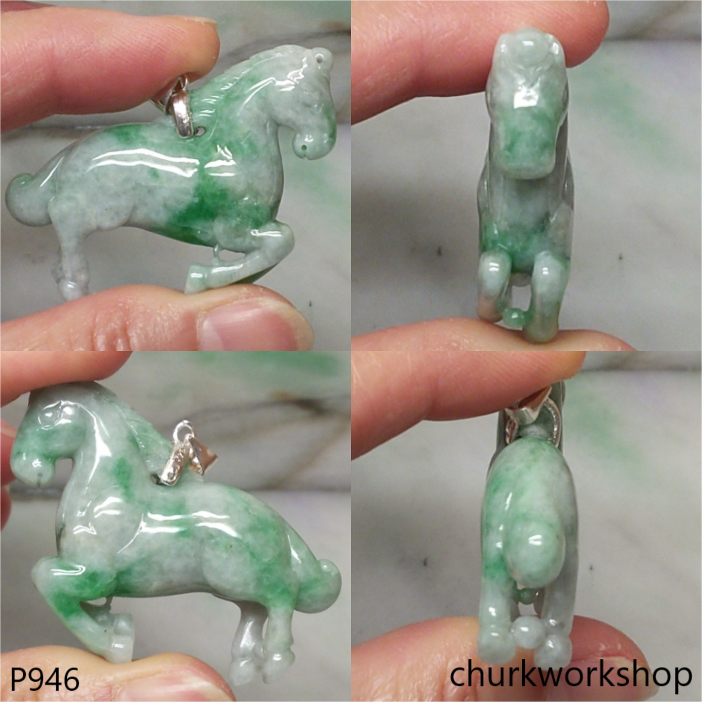 Running jade horse pendant