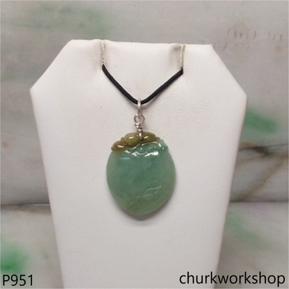 Light green jade peach pendant