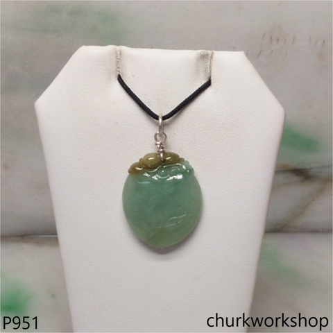 Light greenjade peach pendant