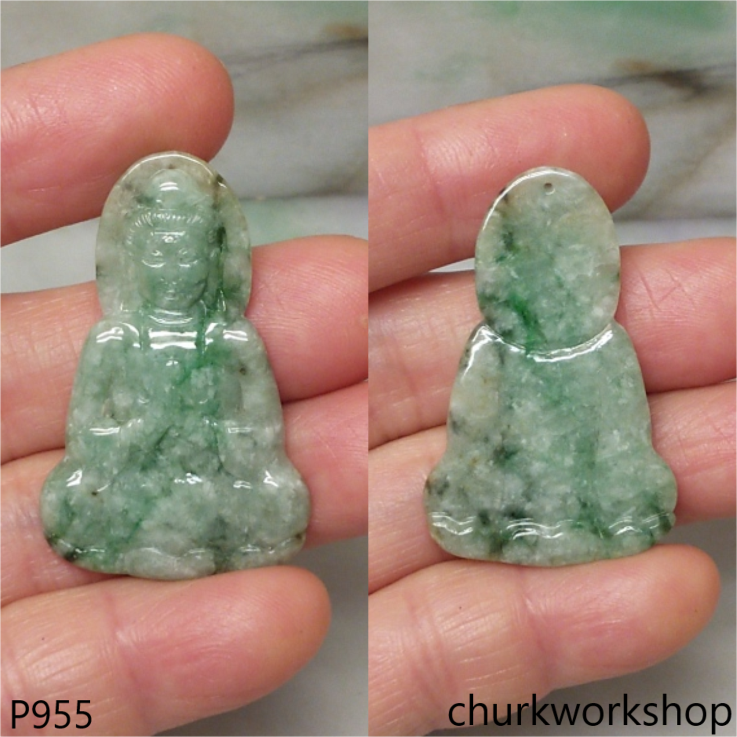 Light green jade Buddha