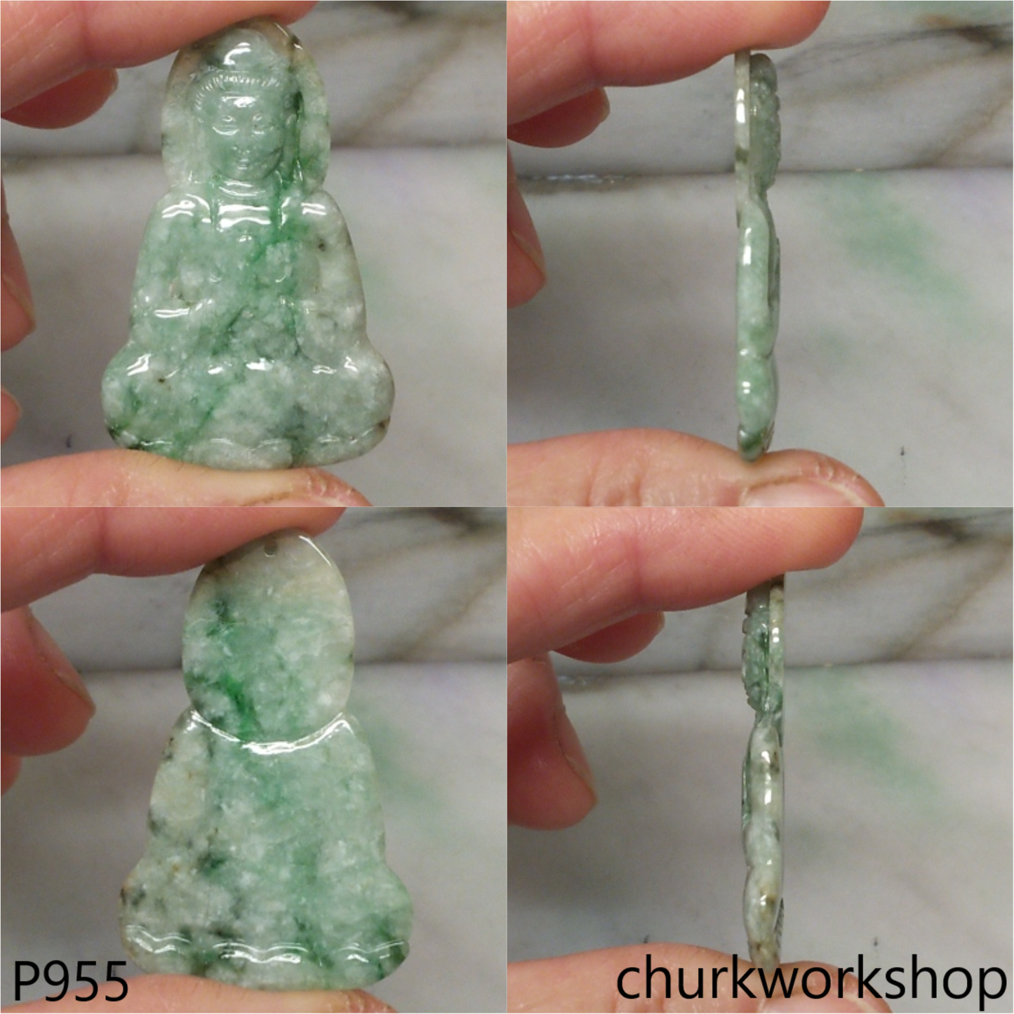 Light green jade Buddha