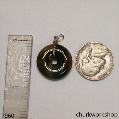 Multi color jade donut pendant