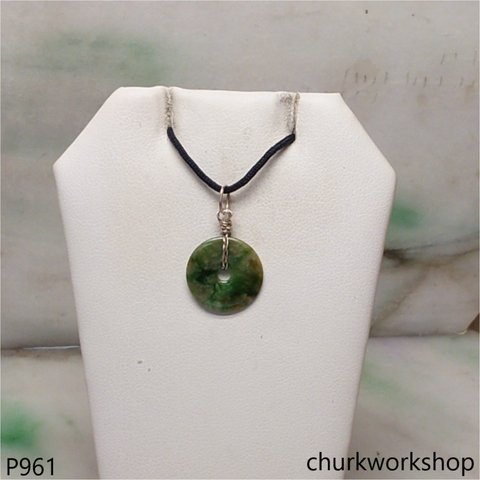 Mini multicolor color jade donut pendant